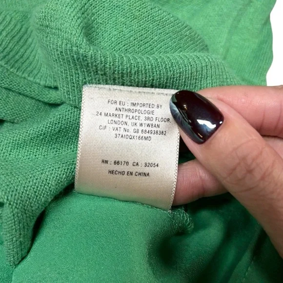 Anthropologie | Vintage Bird Label | Green Knit Pullover Sweater | Small - Picture 9 of 9